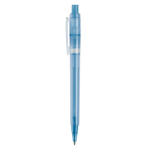 Stylo en plastique mat fabriqué dans l’UE avec recharge à encre bleue couleur bleu troisième vue
