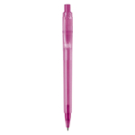 Stylo en plastique mat fabriqué dans l’UE avec recharge à encre bleue couleur rose deuxième vue