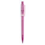 Stylo en plastique mat fabriqué dans l’UE avec recharge à encre bleue couleur rose cinquième vue