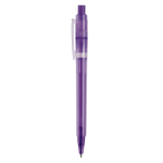 Stylo en plastique mat fabriqué dans l’UE avec recharge à encre bleue couleur mauve troisième vue