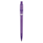 Stylo en plastique mat fabriqué dans l’UE avec recharge à encre bleue couleur mauve quatrière vue