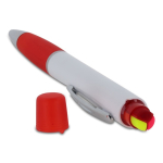 Stylo rotatif avec surligneur sur le dessus couleur rouge sixième vue