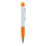 Stylo rotatif avec surligneur sur le dessus couleur orange troisième vue