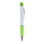 Stylo rotatif avec surligneur sur le dessus couleur vert clair troisième vue