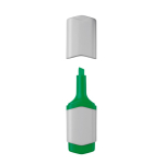 Mini marqueur blanc avec des détails colorés et encres de couleurs couleur vert quatrière vue