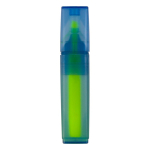 Marqueur en RPET bleu transparent avec encres de différentes couleurs couleur jaune fluorescent deuxième vue