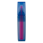 Marqueur en RPET bleu transparent avec encres de différentes couleurs couleur fuchsia fluorescent deuxième vue