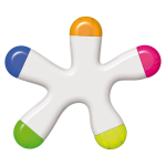 Marqueur en forme d'étoile avec 5 encres de couleurs différentes couleur blanc troisième vue