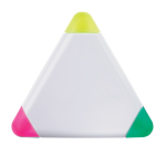 Surligneur fluorescent vert, fuchsia et jaune Triangle Green couleur blanc deuxième vue