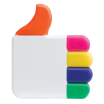 Marqueur en forme de like avec 5 couleurs de stylo disponibles couleur blanc deuxième vue