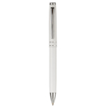 Ensemble d'un stylo roller avec capuchon et un autre rotatif couleur blanc deuxième vue