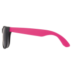 Lunettes de soleil néon avec montures noires protection UV400 couleur rose deuxième vue