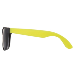 Lunettes de soleil néon avec montures noires protection UV400 couleur jaune fluorescent deuxième vue