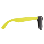 Lunettes de soleil néon avec montures noires protection UV400 couleur jaune fluorescent troisième vue