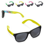 Lunettes de soleil néon avec montures noires protection UV400