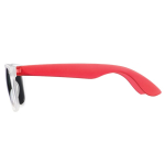 Lunettes de soleil néon avec montures effet glacé protection UV400 couleur rouge transparent troisième vue
