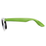 Lunettes de soleil néon avec montures effet glacé protection UV400 couleur vert lime transparent troisième vue