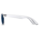 Lunettes de soleil transparentes montures colorées protection UV400 couleur bleu transparent troisième vue