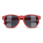Lunettes de soleil en paille de blé de différentes couleurs UV400 couleur rouge deuxième vue