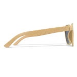 Lunettes de soleil en paille de blé de différentes couleurs UV400 couleur beige troisième vue
