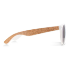 Lunettes de soleil recyclées avec logo et protection UV400 SunCork couleur blanc troisième vue