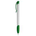 Stylo en plastique blanc avec clip incurvé coloré fabriqué en UE couleur vert