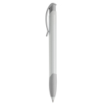 Stylo en plastique blanc avec clip incurvé coloré fabriqué en UE couleur argenté
