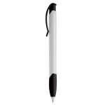 Stylo en plastique blanc avec clip incurvé coloré fabriqué en UE couleur blanc/noir