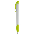 Stylo en plastique blanc avec clip incurvé coloré fabriqué en UE couleur vert clair