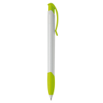 Stylo en plastique blanc avec clip incurvé coloré fabriqué en UE couleur vert clair cinquième vue