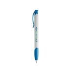 Stylo en plastique blanc avec clip incurvé coloré fabriqué en UE vue principale