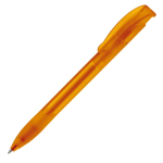 Stylo en plastique fabriqué dans l’UE avec recharge Jumbo, encre bleue couleur orange