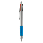 Stylo multifonction 4 en 1 avec poignée colorée couleur bleu