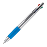 Stylo multifonction 4 en 1 avec poignée colorée couleur bleu troisième vue
