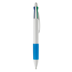 Stylo multifonction 4 en 1 avec poignée colorée couleur blanc/bleu cinquième vue