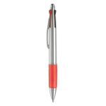 Stylo multifonction 4 en 1 avec poignée colorée couleur rouge foncé