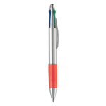Stylo multifonction 4 en 1 avec poignée colorée couleur rouge foncé cinquième vue