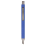 Stylo à bouton-poussoir en papier durable de plusieurs couleurs couleur bleu deuxième vue