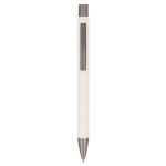 Stylo à bouton-poussoir en papier durable de plusieurs couleurs couleur blanc deuxième vue