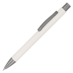 Stylo à bouton-poussoir en papier durable de plusieurs couleurs couleur blanc troisième vue