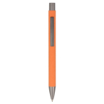 Stylo à bouton-poussoir en papier durable de plusieurs couleurs couleur orange deuxième vue