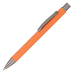Stylo à bouton-poussoir en papier durable de plusieurs couleurs couleur orange troisième vue