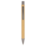 Stylo à bouton-poussoir en papier durable de plusieurs couleurs couleur naturel deuxième vue