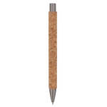 Stylo à bouton-poussoir écologique avec corps en liège durable couleur naturel quatrière vue