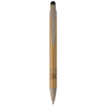 Stylo en bambou et paille de blé avec pointeur coloré couleur noir deuxième vue
