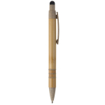 Stylo en bambou et paille de blé avec pointeur coloré couleur noir cinquième vue