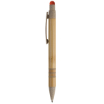 Stylo en bambou et paille de blé avec pointeur coloré couleur orange
