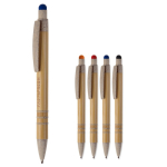 Stylo en bambou et paille de blé avec pointeur coloré