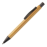 Stylo en bambou avec clip métallique et recharge Jumbo à encre bleue couleur naturel