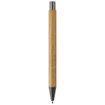 Stylo en bambou avec clip métallique et recharge Jumbo à encre bleue couleur naturel quatrière vue